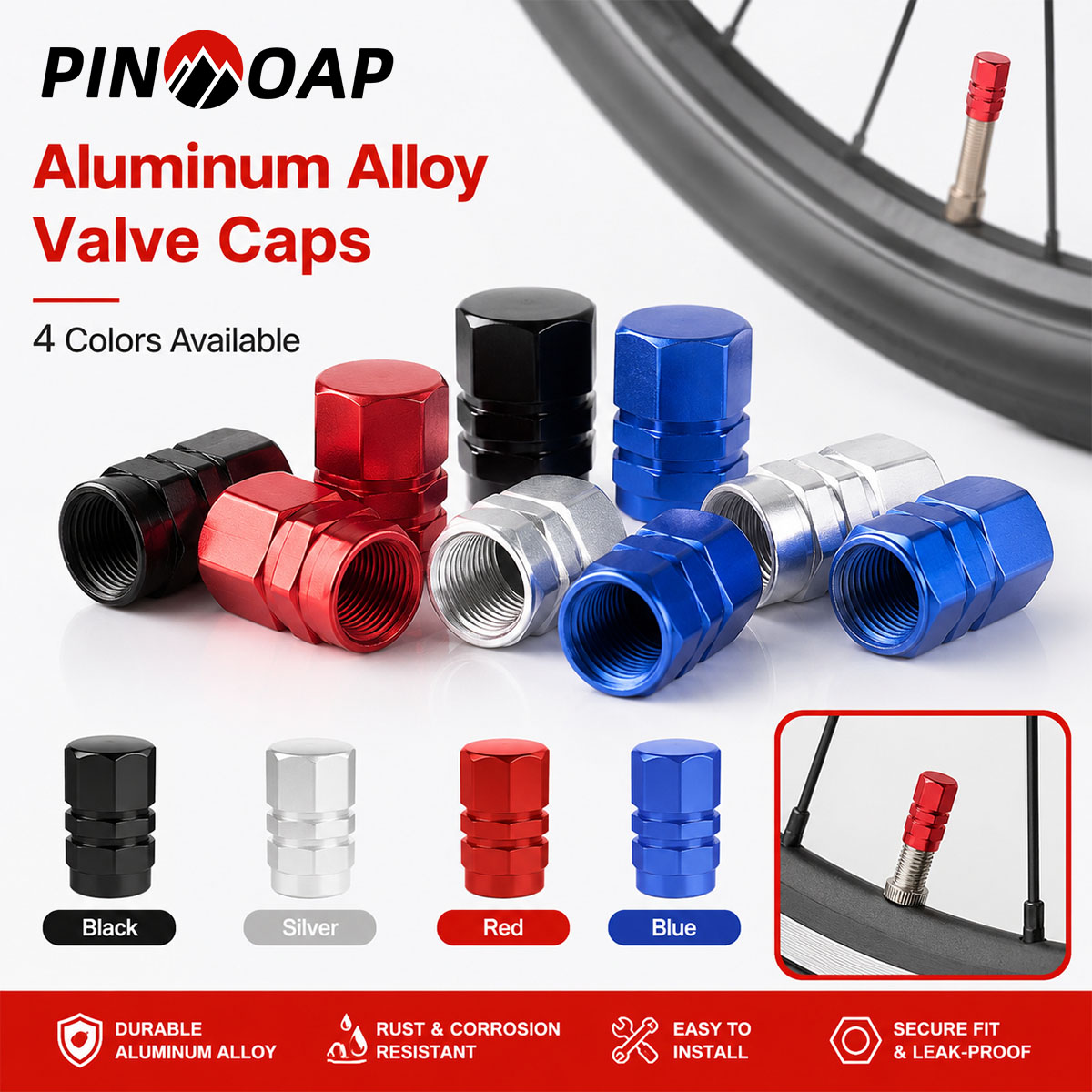 PINMOAP 4/12PCS Hex Valve Stem - огляд і ціна Motorcycle Valve Cover