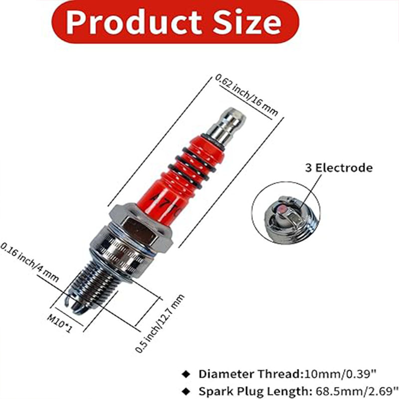 3Pcs A7TC 3Electrode Spark Plu - огляд і ціна Motorcycle Spark Plug