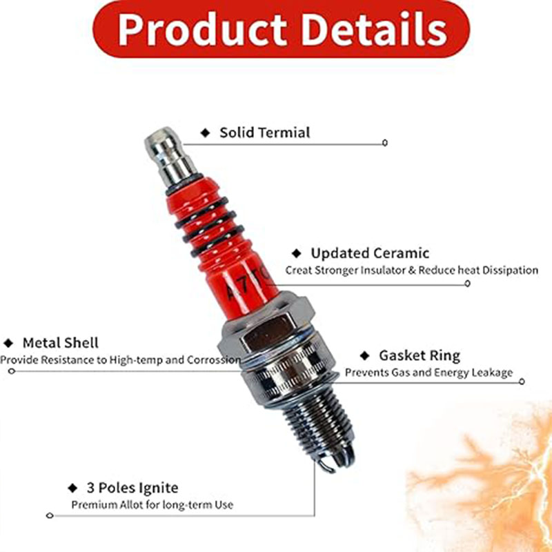 3Pcs A7TC 3Electrode Spark Plu - огляд і ціна Motorcycle Spark Plug